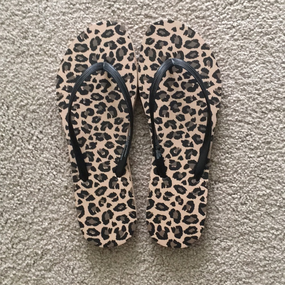 Cheetah Print Flip Flops